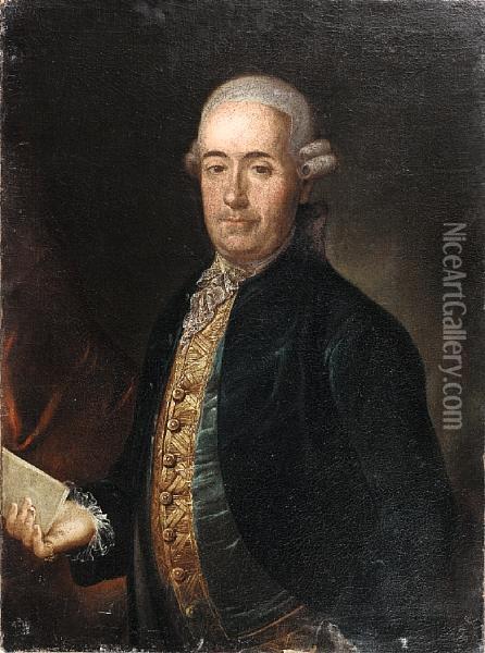Portrait Of A Gentleman Oil Painting - Augustin Esteve