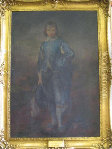 The Blue Boy, After Gainsborough Oil On Canvas 127cm X 87cm Oil Painting - Emily Eyres