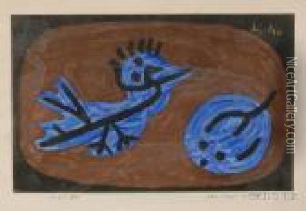 Blauer-vogel-kurbis Oil Painting - Paul Klee