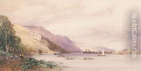 On the Rhine, 1861 Oil Painting - William Callow