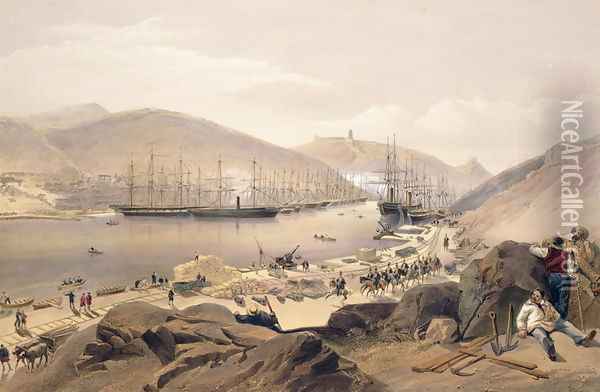 Balaklava, plate from The Seat of War in the East, pub. by Paul and Dominic Colnaghi and Co., 1856 Oil Painting - William Simpson