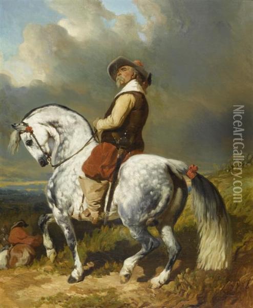 Le Capitaine Des Mousquetaires Oil Painting - Alfred De Dreux
