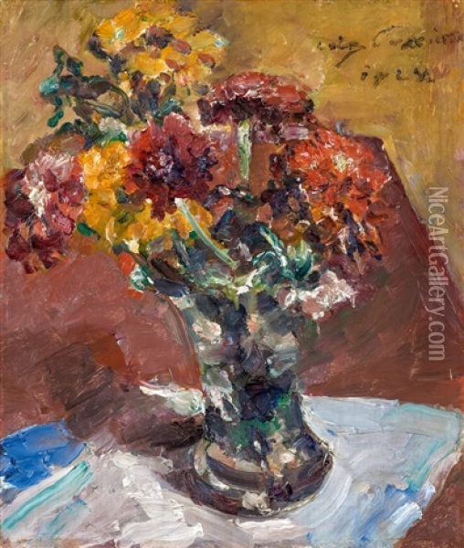 Herbstblumen In Vase Oil Painting - Lovis Corinth