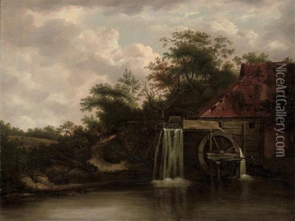 A Water Mill Oil Painting - Jacob Van Ruisdael