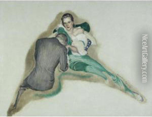 Man And Woman Oil Painting - Mcclelland Barclay