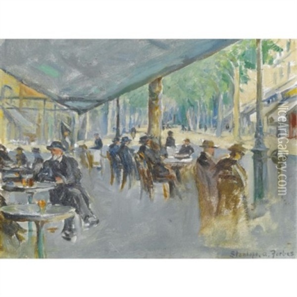 The Cafe Oil Painting - Stanhope Forbes
