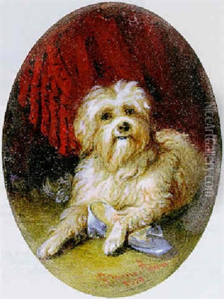 Kleiner Hund Mit Damenschuh Oil Painting - Benno Raffael Adam