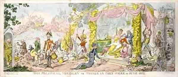 The Political Medley or Things as They Were in June 1812 Oil Painting - George Cruikshank I