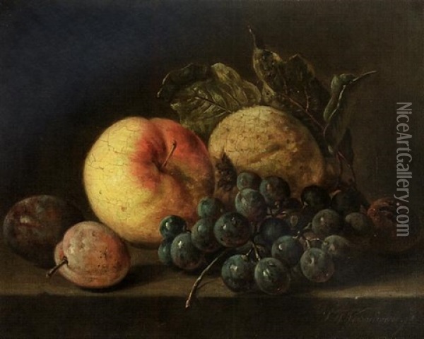 Fruchtestilleben Oil Painting - Sebastiaan Theodorus Voorn-Boers