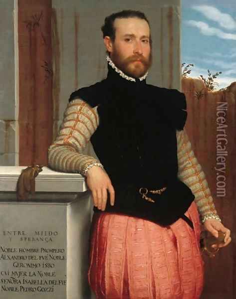 Portrait of Prospero Alessandri 1560 Oil Painting - Giovanni Battista Moroni