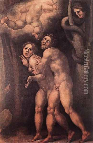 The Expulsion from Earthly Paradise Oil Painting - (Jacopo Carucci) Pontormo