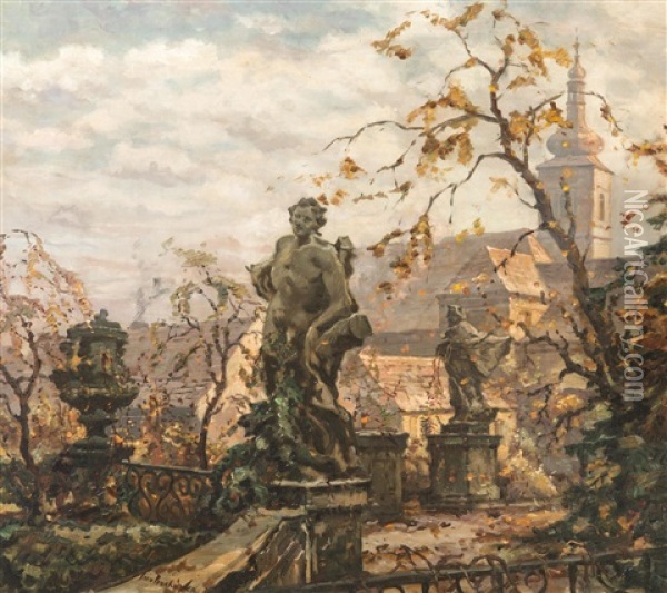 A Motif From Vrtbovska Garden Oil Painting - Iaro Prochazka