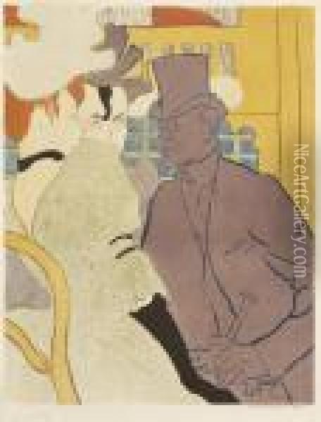 L'anglais Au Moulin Rouge Oil Painting - Henri De Toulouse-Lautrec