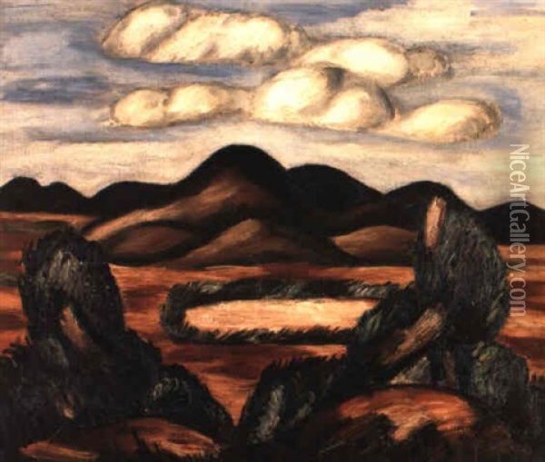 New Mexico Recollection Oil Painting - Marsden Hartley