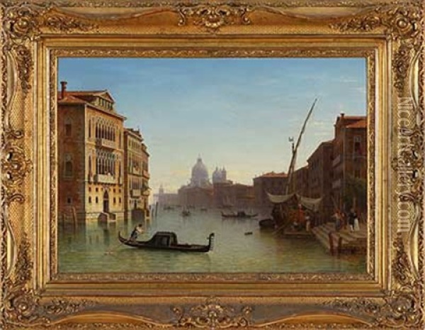 Canale Grande Mit Blick Auf Santa Maria Della Salute Oil Painting - Carl Morgenstern