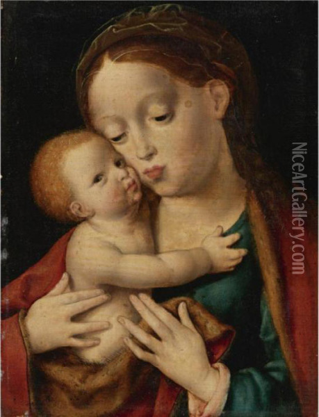 Virgin And Child Oil Painting - Joos Van Cleve