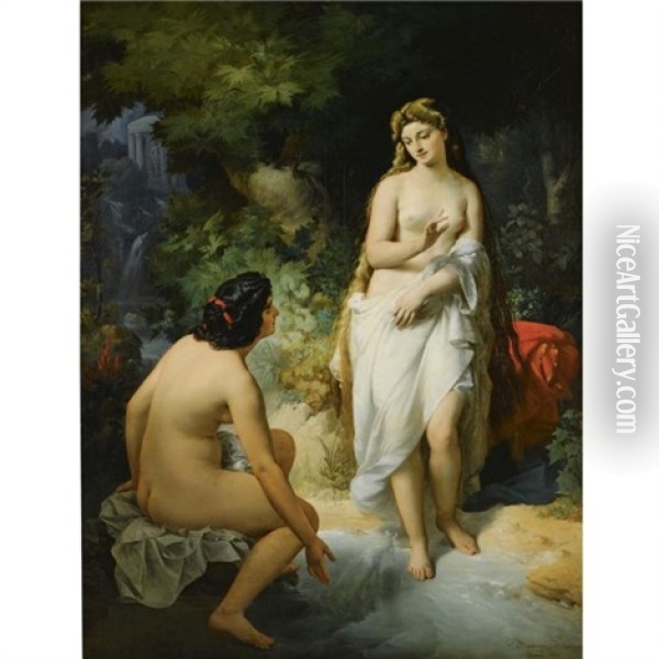 The Bathers Oil Painting - Nandor (Krebs) Rakosi