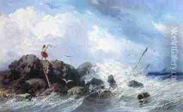 Niebezpieczenstwo Morza Oil Painting - Hippolyte Gabriel Lebas