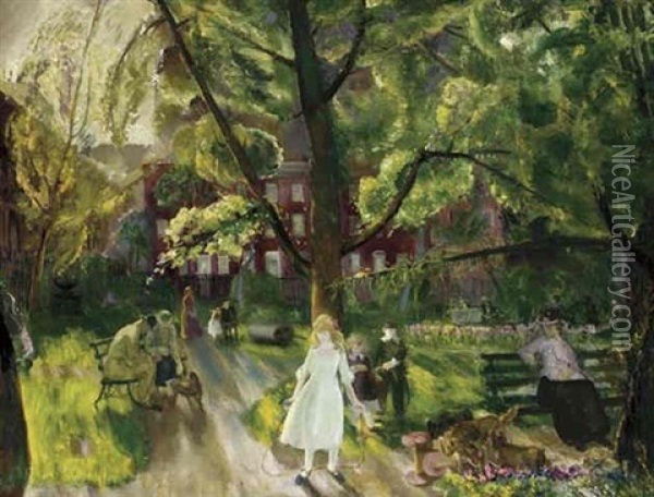 Gramercy Park Oil Painting - George Bellows