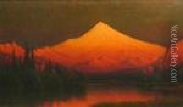 Sunset Over Shasta Oil Painting - James Everett Stuart