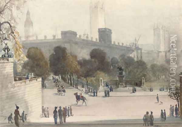 Horse Guards Parade Oil Painting - Albert Henry Fullwood