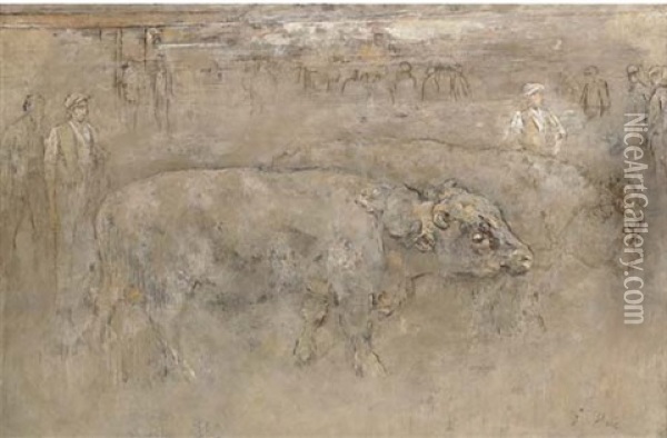 The Bull Ring Oil Painting - Sir George Pirie