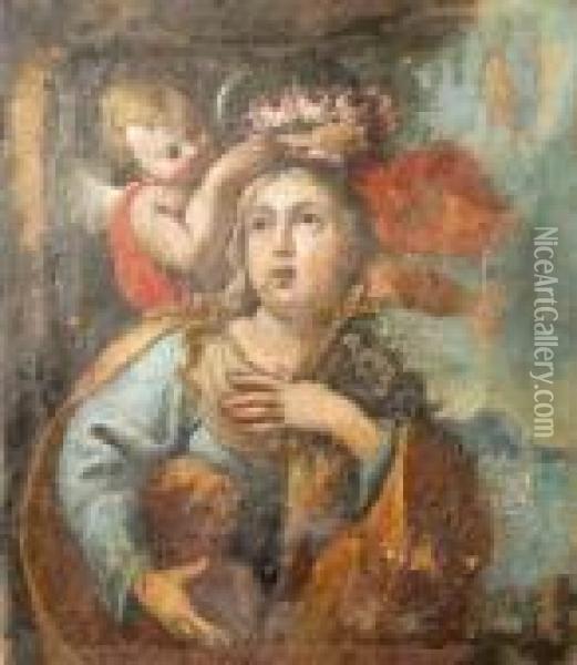 Mary Magdalene With Cherub Oil Painting - Jacopo (Giacomo) Amigoni