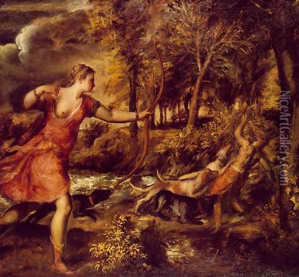 Death of Actaeon 1562 Oil Painting - Tiziano Vecellio (Titian)
