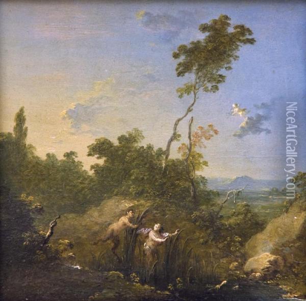 Satyr A Nymfa Oil Painting - Johann Jacob Norbert Grund