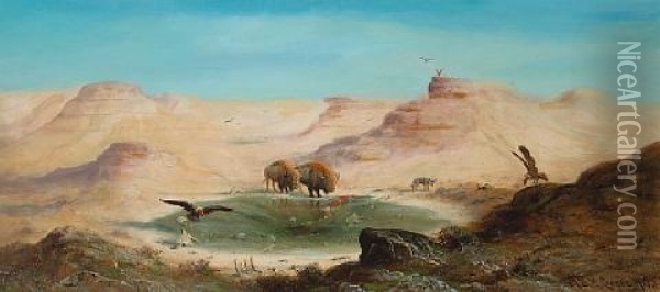 The Last Of The Buffalo Oil Painting - Astley David Middleton Cooper