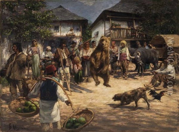 Tanzbar In Rumanien Oil Painting - Hugo Klingemann
