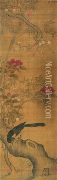 Bird And Flowers Oil Painting -  Cui Bai