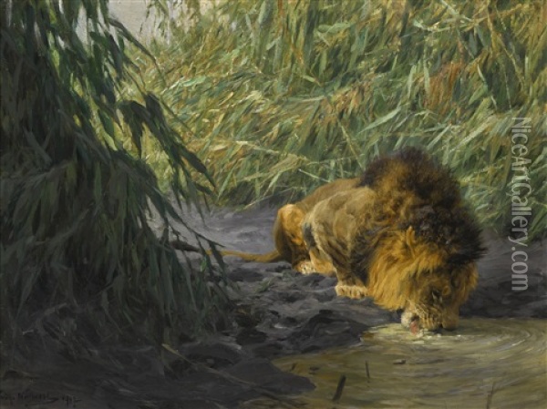 Thirst Oil Painting - Wilhelm Friedrich Kuhnert