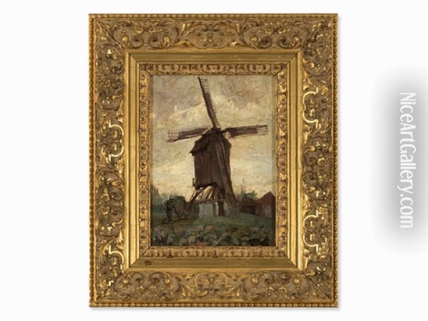 Old Windmill Oil Painting - Evert Pieters