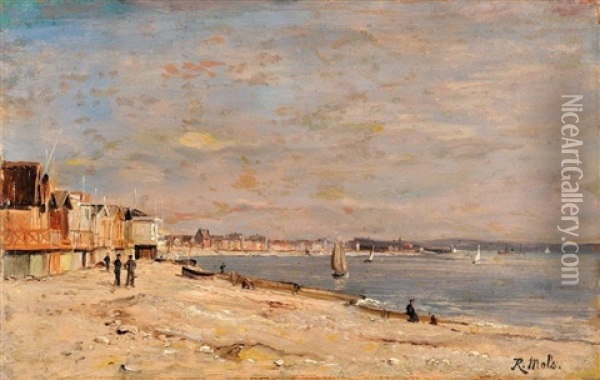 Plage En Mer Du Nord Oil Painting - Robert Charles Gustave Laurens Mols