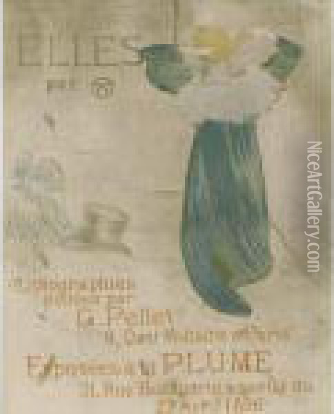 Poster For Elles Oil Painting - Henri De Toulouse-Lautrec