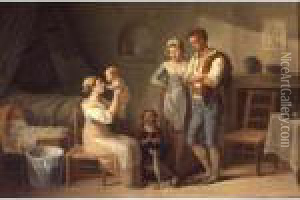 The Happy Family Oil Painting - Jean-Baptiste Mallet