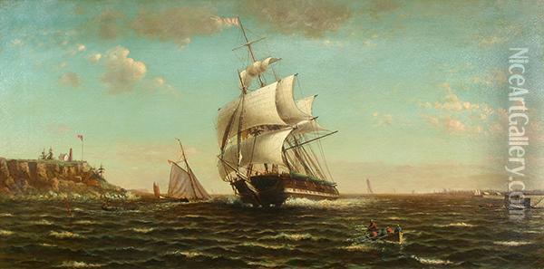 Under Full Sail Oil Painting - William Formby Halsall