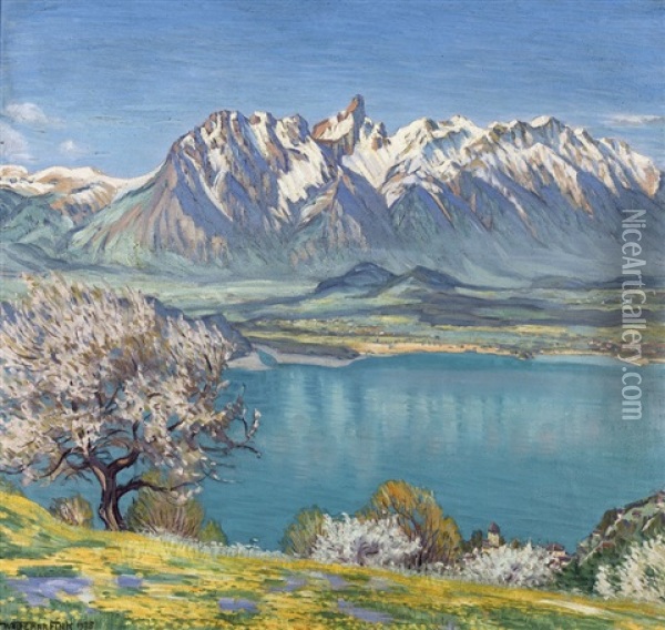 Maientag Rings Um Den Thunersee Oil Painting - Waldemar Theophil Fink