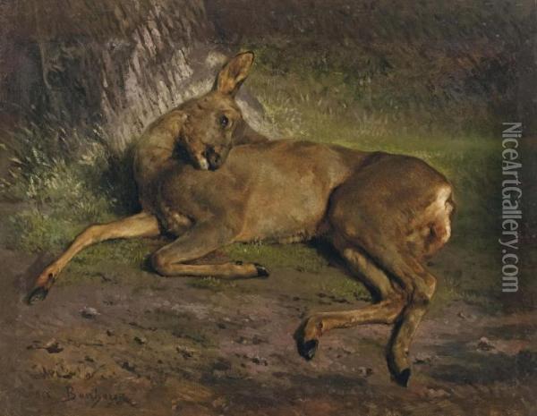 A Roe Deer In The Forest Oil Painting - Rosa Bonheur