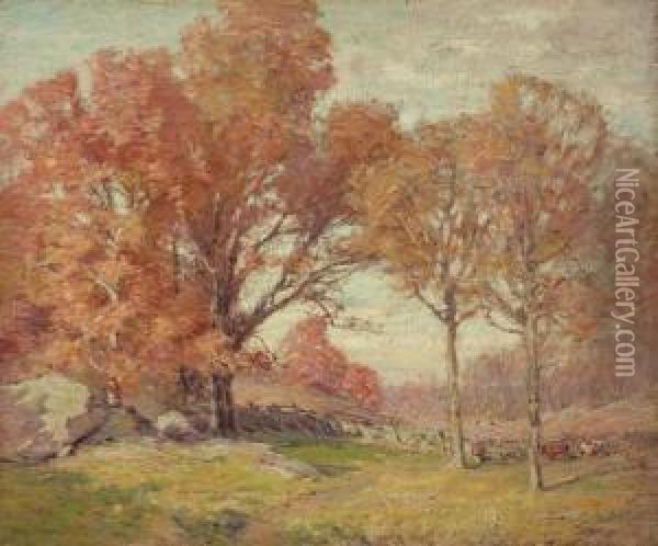 Autumn Landscape Oil Painting - Frank Alfred Bicknell