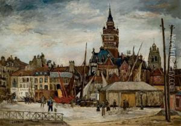 Le Port De Dunkerque Oil Painting - Marcel Leprin