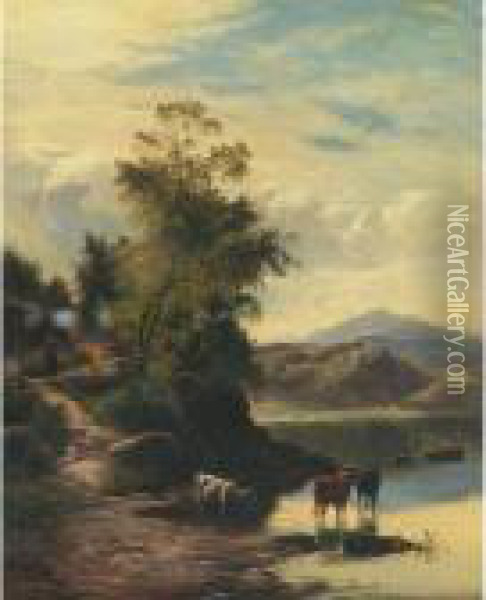 Ullswater, Cumberland Oil Painting - Sidney Richard Percy