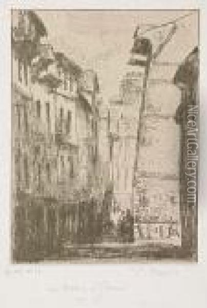 Rue Moliere, A Rouen Oil Painting - Camille Pissarro