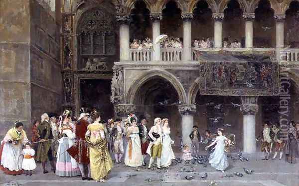 A Venetian Wedding Oil Painting - Roda G. Puig