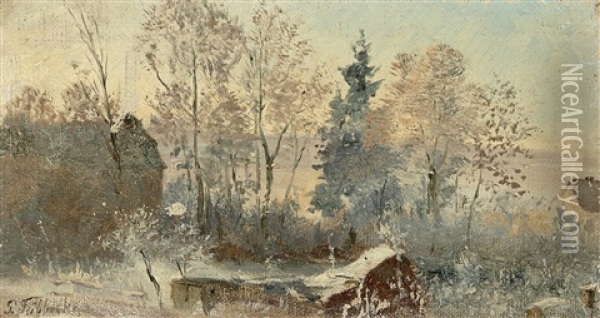 Winter Landscape Oil Painting - Paul Wilhelm Tuebbecke