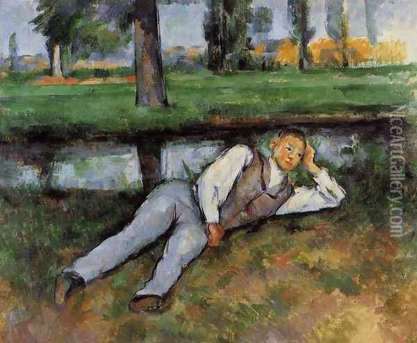 Boy Resting Oil Painting - Paul Cezanne