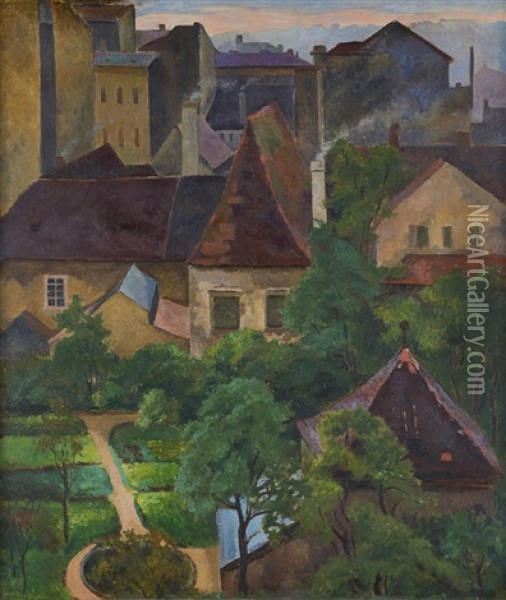 Frantiskanska Zahrada V Praze Oil Painting - Emil Orlik