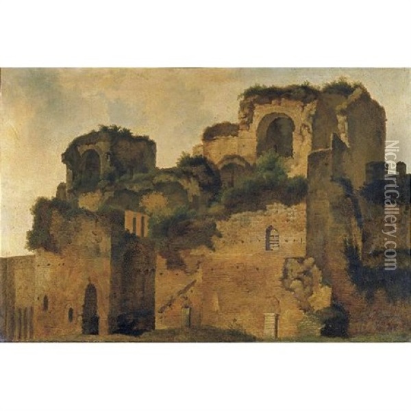 View Of Ruins Oil Painting - Francois Marius Granet