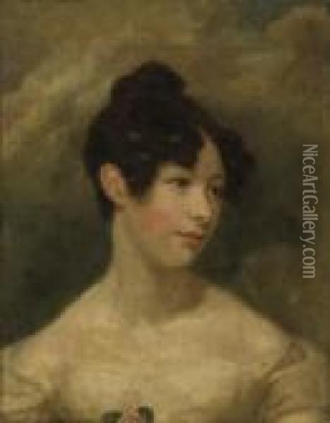 Portrait D'une Jeune Fille En Buste Oil Painting - Sir Thomas Lawrence